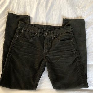 Mens Levi’s 511 Corduroy Jeans Dark Green 32 x 30